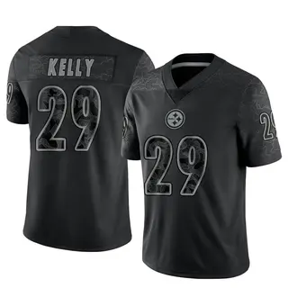 Limited Men's Kam Kelly Pittsburgh Steelers Nike Reflective Jersey - Black