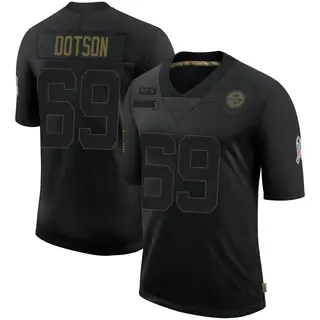 Limited Men's Kevin Dotson Pittsburgh Steelers Nike 2020 Salute To Service Jersey - Black