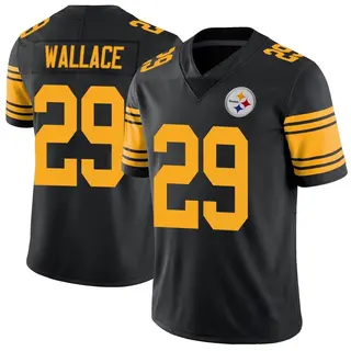 Limited Men's Levi Wallace Pittsburgh Steelers Nike Color Rush Jersey - Black