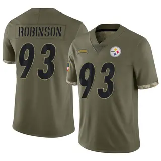Limited Men's Mark Robinson Pittsburgh Steelers Nike 2022 Salute To Service Jersey - Olive