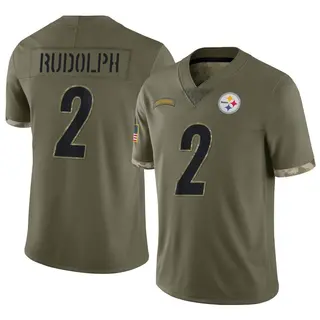 Limited Men's Mason Rudolph Pittsburgh Steelers Nike 2022 Salute To Service Jersey - Olive