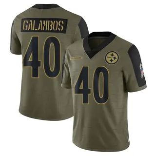 Limited Men's Matt Galambos Pittsburgh Steelers Nike 2021 Salute To Service Jersey - Olive
