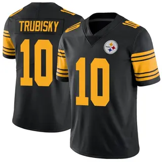 Limited Men's Mitch Trubisky Pittsburgh Steelers Nike Color Rush Jersey - Black