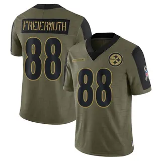 Limited Men's Pat Freiermuth Pittsburgh Steelers Nike 2021 Salute To Service Jersey - Olive