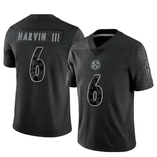 Limited Men's Pressley Harvin III Pittsburgh Steelers Nike Reflective Jersey - Black