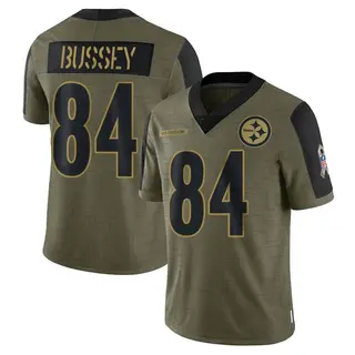 Limited Men's Rico Bussey Pittsburgh Steelers Nike 2021 Salute To Service Jersey - Olive