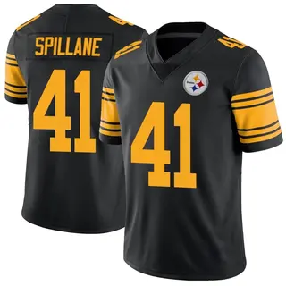 Limited Men's Robert Spillane Pittsburgh Steelers Nike Color Rush Jersey - Black