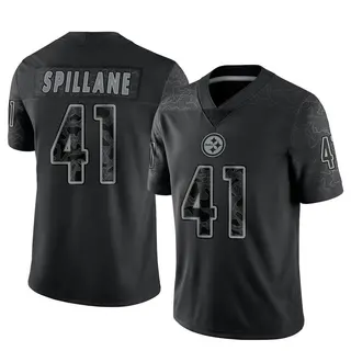 Limited Men's Robert Spillane Pittsburgh Steelers Nike Reflective Jersey - Black