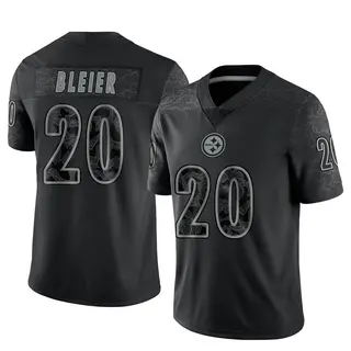 Limited Men's Rocky Bleier Pittsburgh Steelers Nike Reflective Jersey - Black