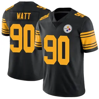 Limited Men's T.J. Watt Pittsburgh Steelers Nike Color Rush Jersey - Black