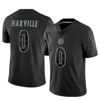 Limited Men's Tavin Harville Pittsburgh Steelers Nike Reflective Jersey - Black