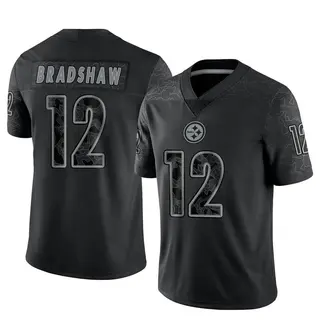 Limited Men's Terry Bradshaw Pittsburgh Steelers Nike Reflective Jersey - Black