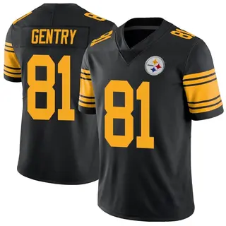 Limited Men's Zach Gentry Pittsburgh Steelers Nike Color Rush Jersey - Black