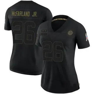 Limited Women's Anthony McFarland Jr. Pittsburgh Steelers Nike 2020 Salute To Service Jersey - Black