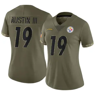Limited Women's Calvin Austin III Pittsburgh Steelers Nike 2022 Salute To Service Jersey - Olive