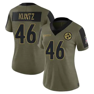 Limited Women's Christian Kuntz Pittsburgh Steelers Nike 2021 Salute To Service Jersey - Olive
