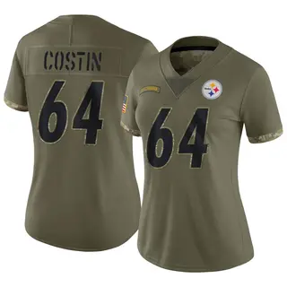 Limited Women's Doug Costin Pittsburgh Steelers Nike 2022 Salute To Service Jersey - Olive