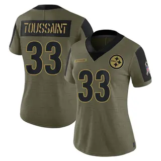 Limited Women's Fitzgerald Toussaint Pittsburgh Steelers Nike 2021 Salute To Service Jersey - Olive