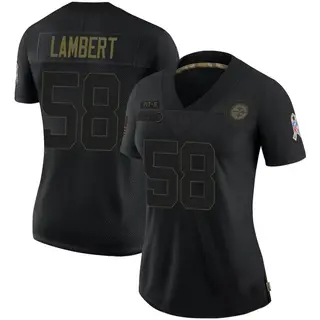 Limited Women's Jack Lambert Pittsburgh Steelers Nike 2020 Salute To Service Jersey - Black
