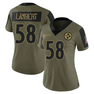 Limited Women's Jack Lambert Pittsburgh Steelers Nike 2021 Salute To Service Jersey - Olive