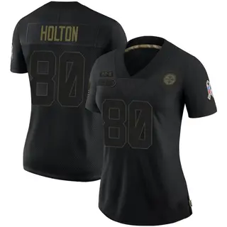 Limited Women's Johnny Holton Pittsburgh Steelers Nike 2020 Salute To Service Jersey - Black