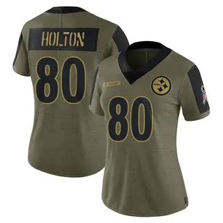 Limited Women's Johnny Holton Pittsburgh Steelers Nike 2021 Salute To Service Jersey - Olive