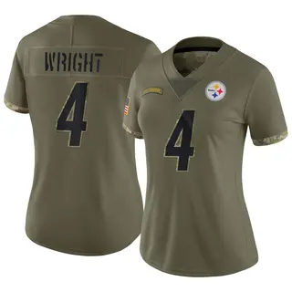 Limited Women's Matthew Wright Pittsburgh Steelers Nike 2022 Salute To Service Jersey - Olive