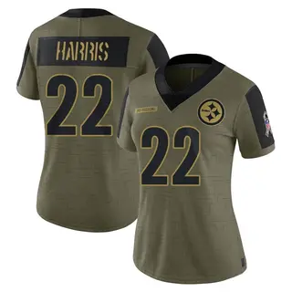 Limited Women's Najee Harris Pittsburgh Steelers Nike 2021 Salute To Service Jersey - Olive