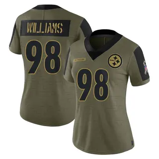 Limited Women's Vince Williams Pittsburgh Steelers Nike 2021 Salute To Service Jersey - Olive