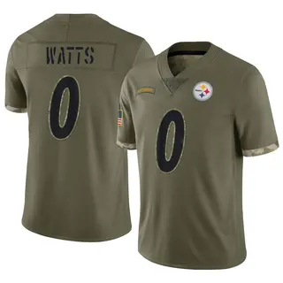 Limited Youth Bryce Watts Pittsburgh Steelers Nike 2022 Salute To Service Jersey - Olive