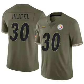 Limited Youth Carlins Platel Pittsburgh Steelers Nike 2022 Salute To Service Jersey - Olive