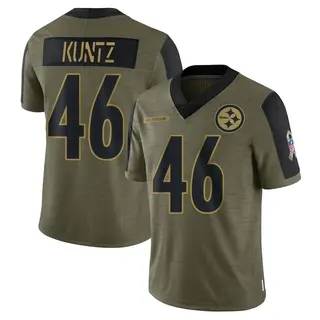 Limited Youth Christian Kuntz Pittsburgh Steelers Nike 2021 Salute To Service Jersey - Olive