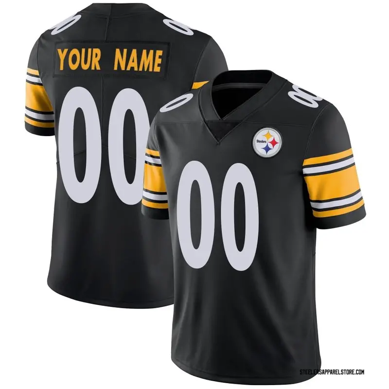 Limited Youth Custom Pittsburgh Steelers Nike Team Color Vapor Untouchable Jersey - Black