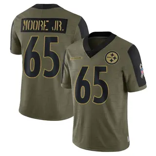 Limited Youth Dan Moore Jr. Pittsburgh Steelers Nike 2021 Salute To Service Jersey - Olive