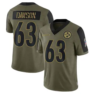 Limited Youth Dermontti Dawson Pittsburgh Steelers Nike 2021 Salute To Service Jersey - Olive
