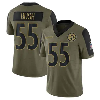 Limited Youth Devin Bush Pittsburgh Steelers Nike 2021 Salute To Service Jersey - Olive