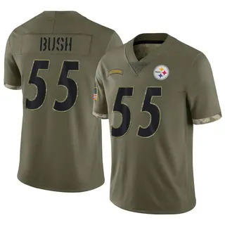 Limited Youth Devin Bush Pittsburgh Steelers Nike 2022 Salute To Service Jersey - Olive