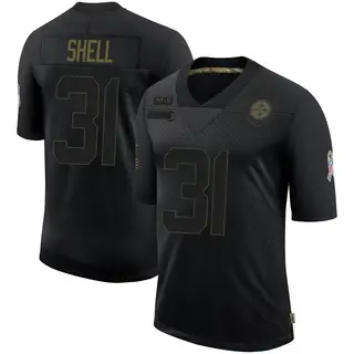 Limited Youth Donnie Shell Pittsburgh Steelers Nike 2020 Salute To Service Jersey - Black