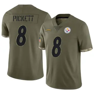 Limited Youth Kenny Pickett Pittsburgh Steelers Nike 2022 Salute To Service Jersey - Olive
