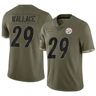 Limited Youth Levi Wallace Pittsburgh Steelers Nike 2022 Salute To Service Jersey - Olive