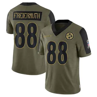Limited Youth Pat Freiermuth Pittsburgh Steelers Nike 2021 Salute To Service Jersey - Olive