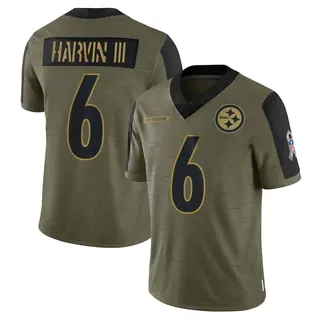 Limited Youth Pressley Harvin III Pittsburgh Steelers Nike 2021 Salute To Service Jersey - Olive