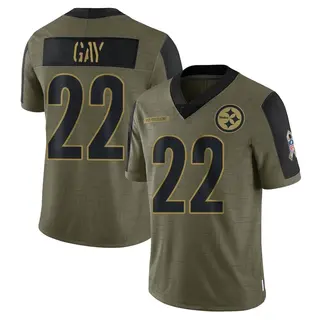 Limited Youth William Gay Pittsburgh Steelers Nike 2021 Salute To Service Jersey - Olive