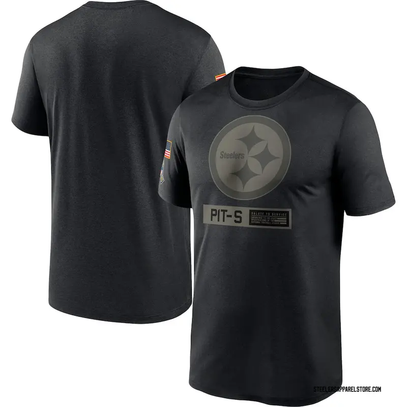 Men's Pittsburgh Steelers Nike 2020 Salute to Service Team Logo Performance T-Shirt - Black