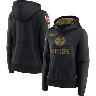Women's Pittsburgh Steelers Nike 2020 Salute to Service Performance Pullover Hoodie - Black