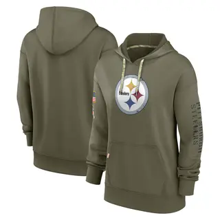 Women's Pittsburgh Steelers Nike 2022 Salute To Service Performance Pullover Hoodie - Olive