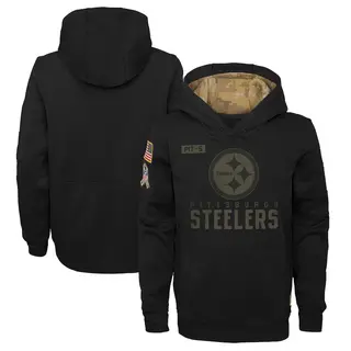 Youth Pittsburgh Steelers Nike 2020 Salute to Service Pullover Performance Hoodie - Black